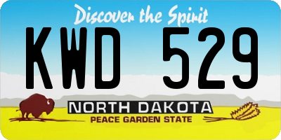 ND license plate KWD529