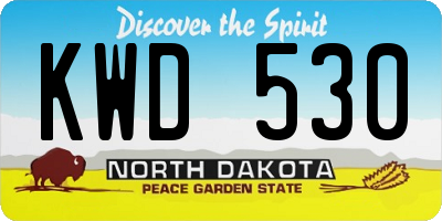 ND license plate KWD530