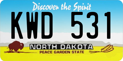 ND license plate KWD531