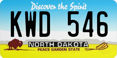 ND license plate KWD546