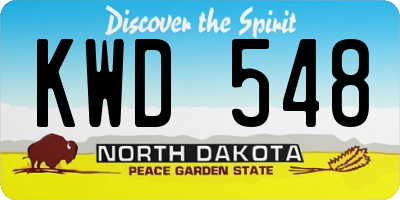 ND license plate KWD548