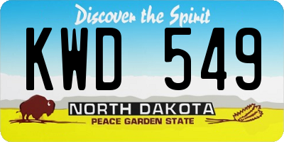 ND license plate KWD549