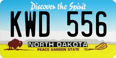 ND license plate KWD556