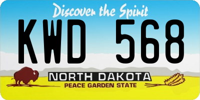 ND license plate KWD568
