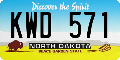 ND license plate KWD571