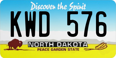 ND license plate KWD576