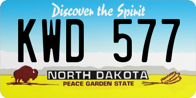 ND license plate KWD577