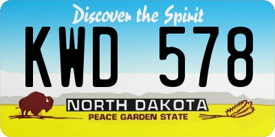 ND license plate KWD578
