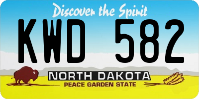 ND license plate KWD582