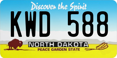 ND license plate KWD588
