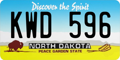 ND license plate KWD596
