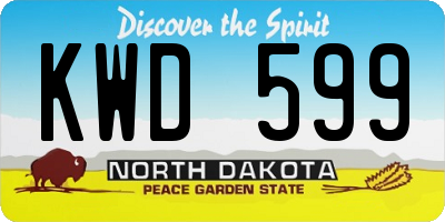 ND license plate KWD599