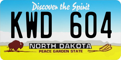 ND license plate KWD604