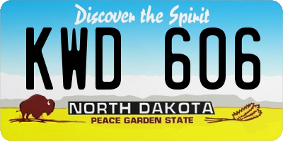 ND license plate KWD606