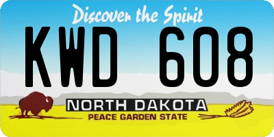 ND license plate KWD608