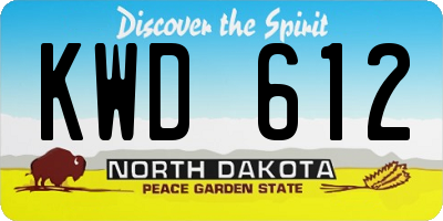 ND license plate KWD612