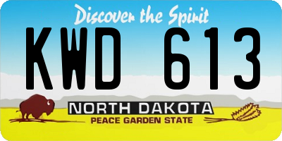 ND license plate KWD613