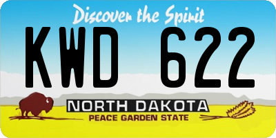 ND license plate KWD622
