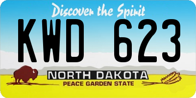 ND license plate KWD623