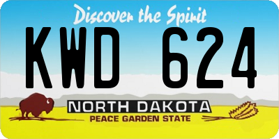 ND license plate KWD624