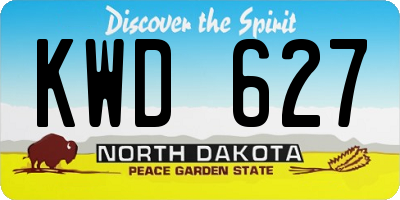 ND license plate KWD627
