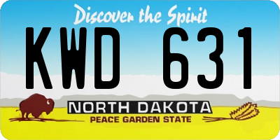 ND license plate KWD631