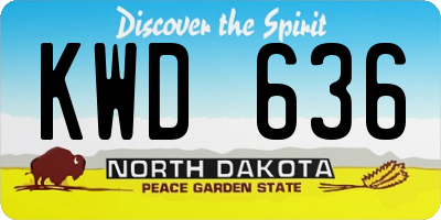 ND license plate KWD636