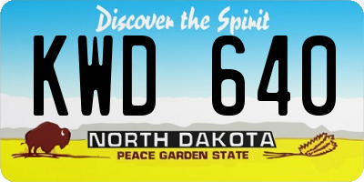ND license plate KWD640
