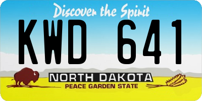 ND license plate KWD641