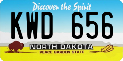 ND license plate KWD656