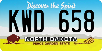 ND license plate KWD658