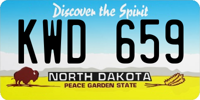 ND license plate KWD659