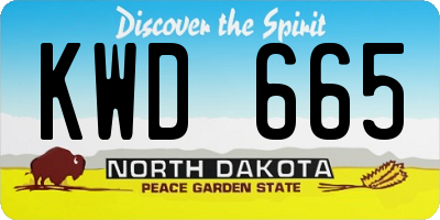 ND license plate KWD665