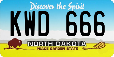 ND license plate KWD666