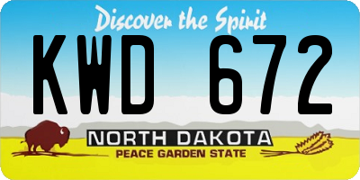 ND license plate KWD672