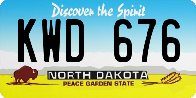 ND license plate KWD676