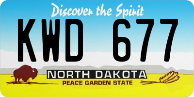 ND license plate KWD677