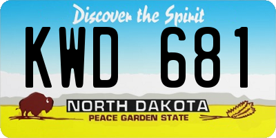 ND license plate KWD681