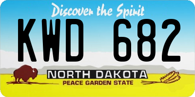 ND license plate KWD682