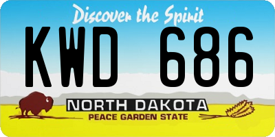 ND license plate KWD686