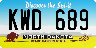 ND license plate KWD689