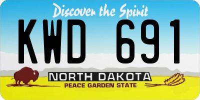 ND license plate KWD691