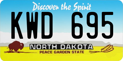 ND license plate KWD695