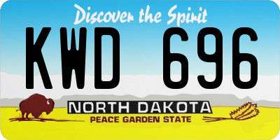 ND license plate KWD696