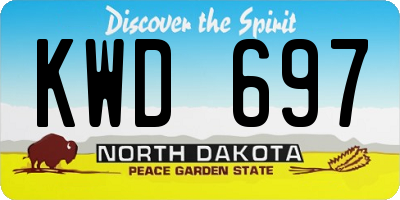 ND license plate KWD697