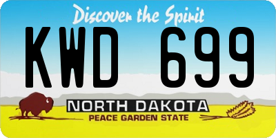 ND license plate KWD699