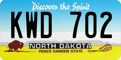 ND license plate KWD702
