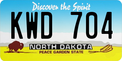 ND license plate KWD704