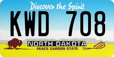 ND license plate KWD708
