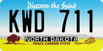 ND license plate KWD711